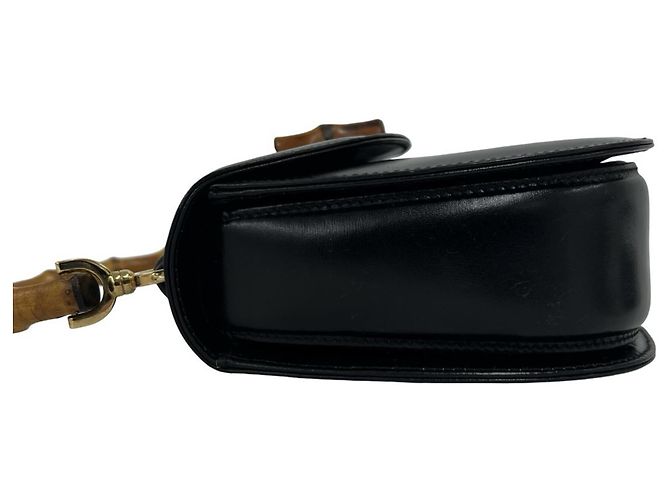 GUCCI Vintage Bamboo Leder 2-Way Schultertasche - Ansicht 5