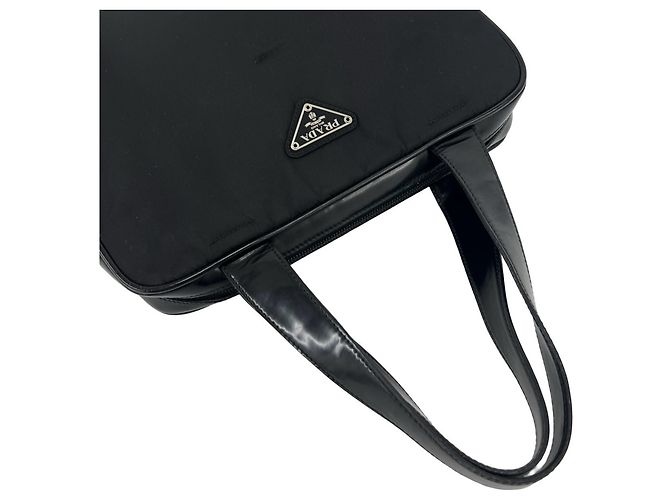 Prada Triangle Logo Hardware Tessuto Pocono Handbag - view 4