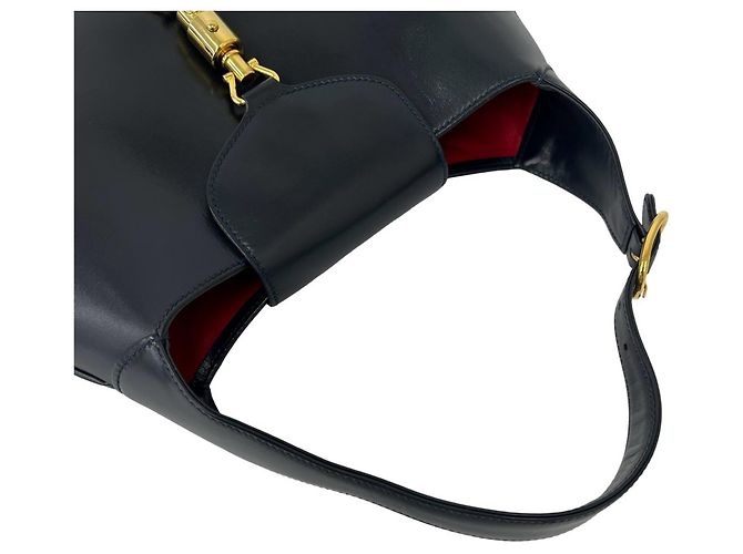 Bolsa semi ombro em couro com logo e ferragens GUCCI Old Gucci Jackie - vista 4