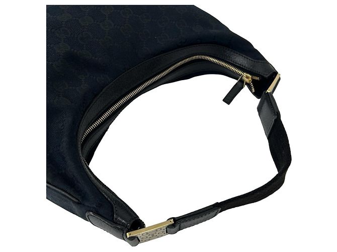 Gucci GG Logo gemusterte Canvas-Leder-Schultertasche - Ansicht 4
