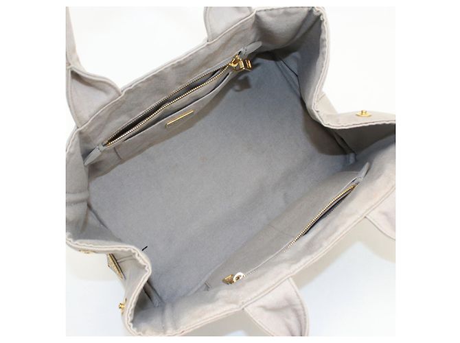 Sac Tote 2-Way Prada en toile grise - vue 3