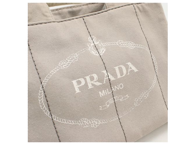 Sac Tote 2-Way Prada en toile grise - vue 5
