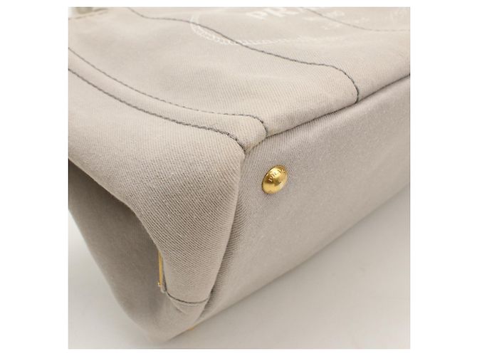 Sac Tote 2-Way Prada en toile grise - vue 9