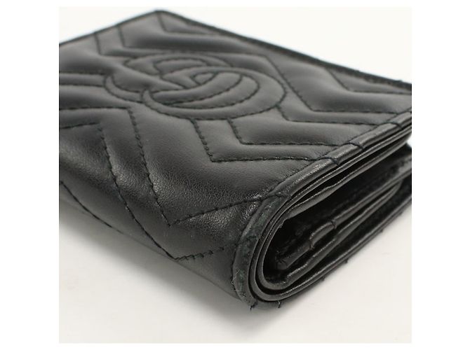 Cartera bi-fold Gucci en cuero negro - vista 10