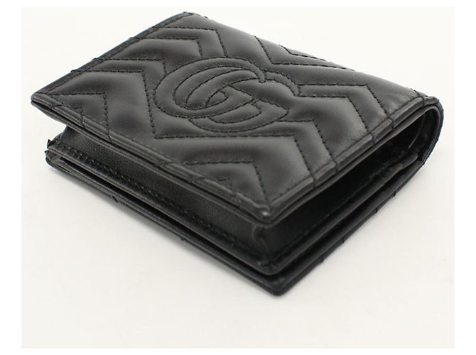 Cartera bi-fold Gucci en cuero negro - vista 2