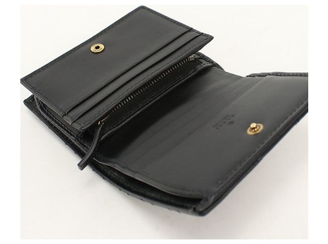 Cartera bi-fold Gucci en cuero negro - vista 3