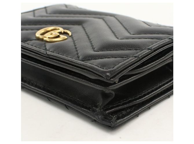 Cartera bi-fold Gucci en cuero negro - vista 6
