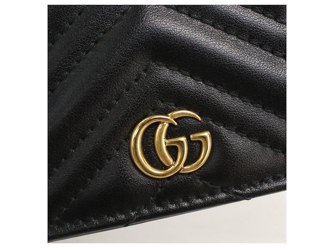 Cartera bi-fold Gucci en cuero negro - vista 7