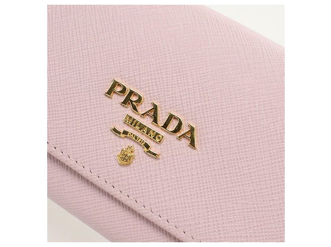 Carteira longa Prada dobrável em rosa - vista 6