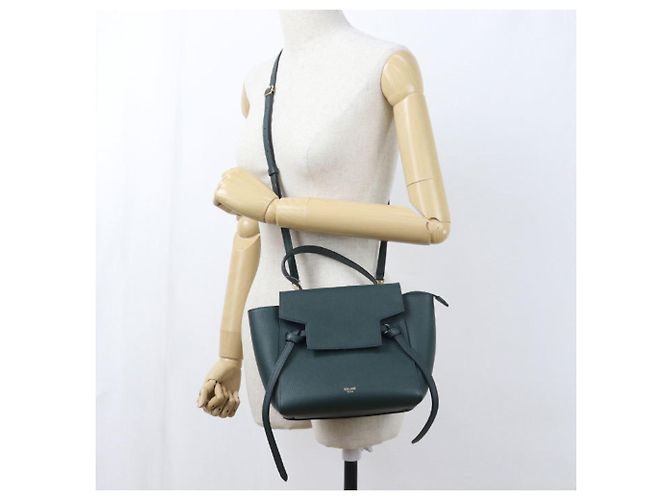Belt Bag Céline Borsa a mano Celine in pelle verde - vista 7