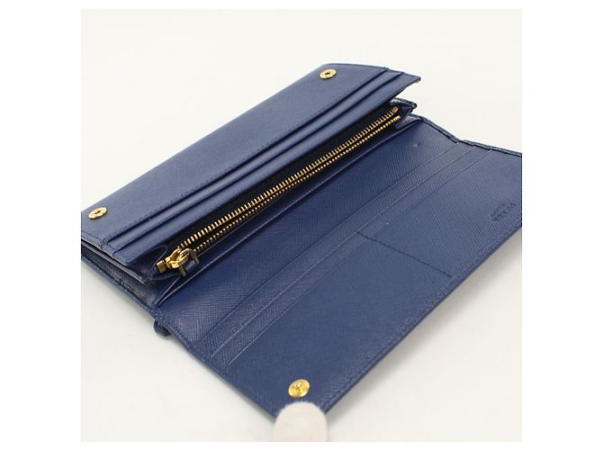 Portafoglio lungo Prada bifold in pelle di vitello Navy - vista 3