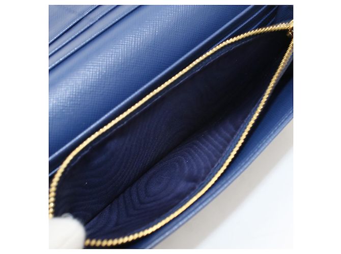 Portafoglio lungo Prada bifold in pelle di vitello Navy - vista 4