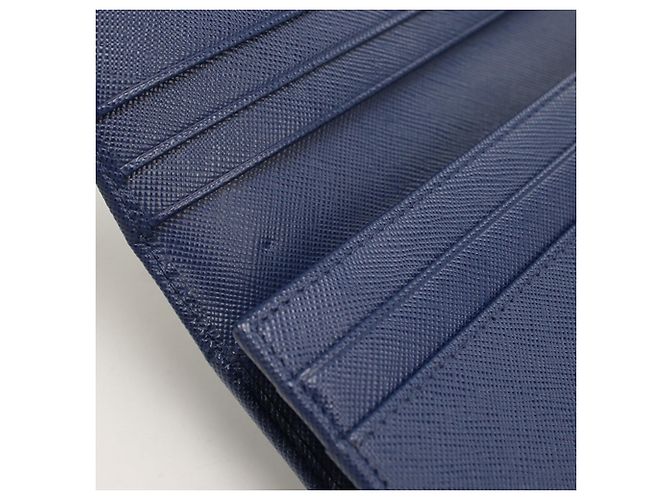 Portafoglio lungo Prada bifold in pelle di vitello Navy - vista 5
