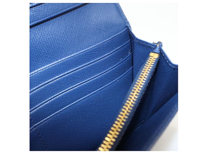 Portafoglio lungo Prada bifold in pelle di vitello Navy - vista 6