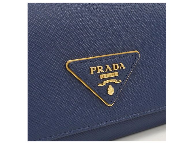 Portafoglio lungo Prada bifold in pelle di vitello Navy - vista 7