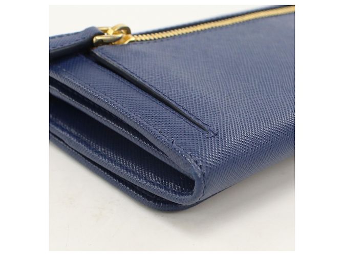 Portafoglio lungo Prada bifold in pelle di vitello Navy - vista 8