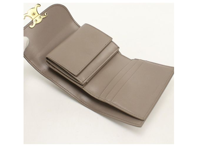 Triomphe Céline Celine Tri-fold Wallet in Gray - view 3