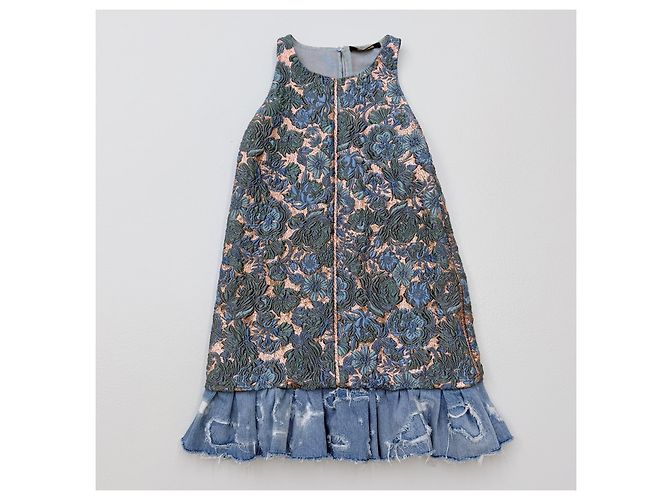 Abito Roberto Cavalli Primavera 2015 in Broccato e Denim - vista 4