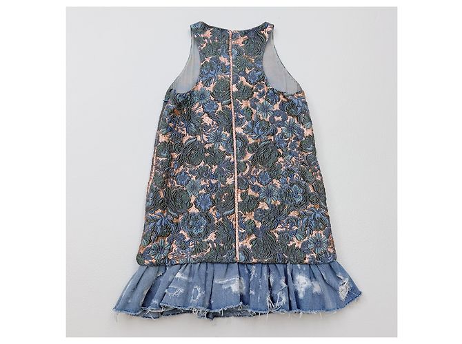Abito Roberto Cavalli Primavera 2015 in Broccato e Denim - vista 9