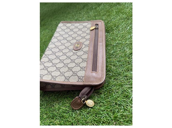 Pochette Gucci GG Supreme Monogram Marrone - vista 13