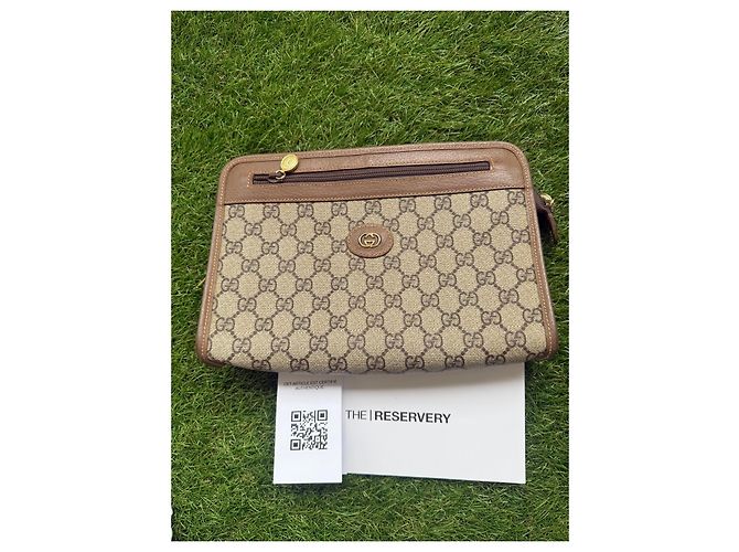 Pochette Gucci GG Supreme Monogram Marrone - vista 14