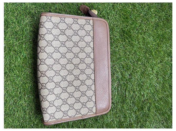 Pochette Gucci GG Supreme Monogram Marrone - vista 15