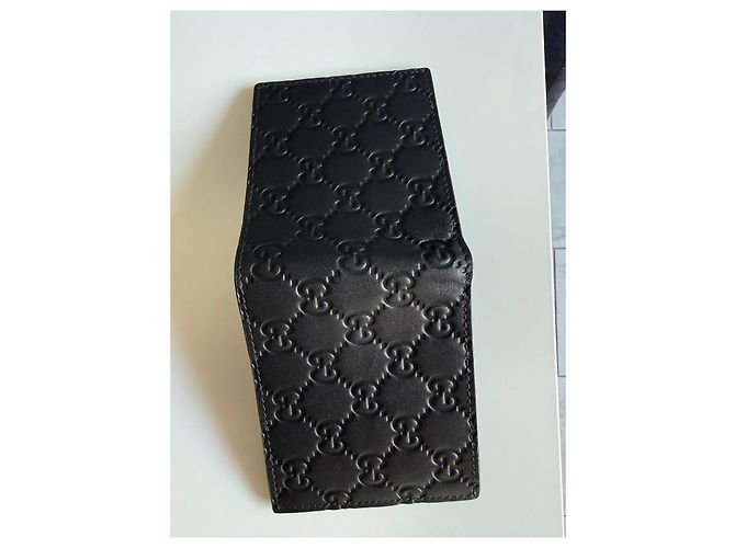 Gucci GG Emblem Flap Wallet Black Leather - view 2