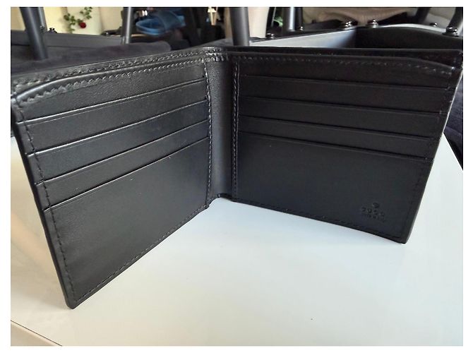 Gucci GG Emblem Flap Wallet Black Leather - view 3