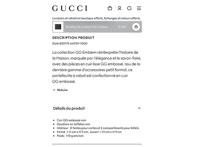 Gucci GG Emblem Flap Wallet Black Leather - view 9