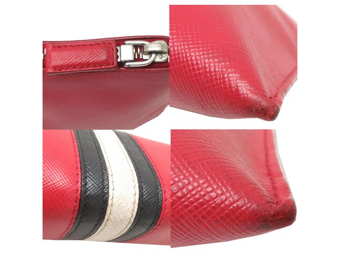 Borsa a pochette Prada in pelle Saffiano - vista 9