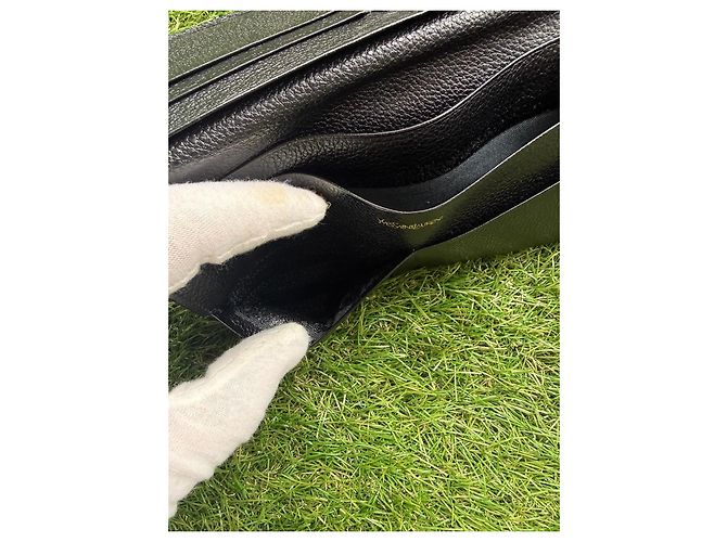 Cartera larga Yves Saint Laurent de cuero negro - vista 10