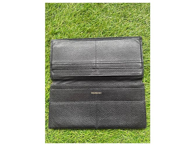 Cartera larga Yves Saint Laurent de cuero negro - vista 3