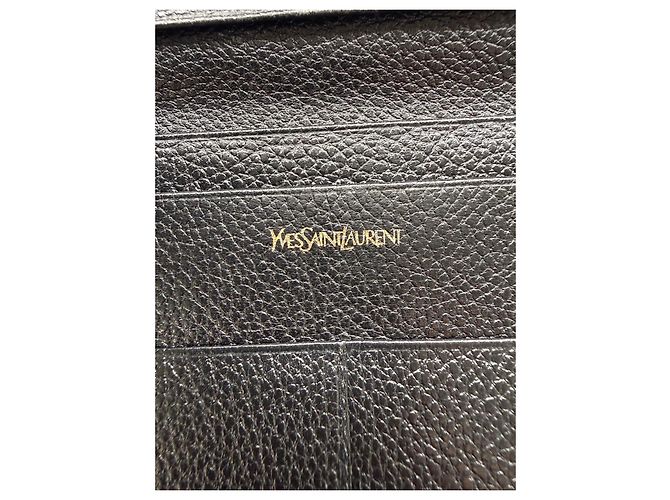 Cartera larga Yves Saint Laurent de cuero negro - vista 4