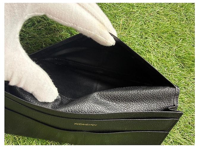 Cartera larga Yves Saint Laurent de cuero negro - vista 6