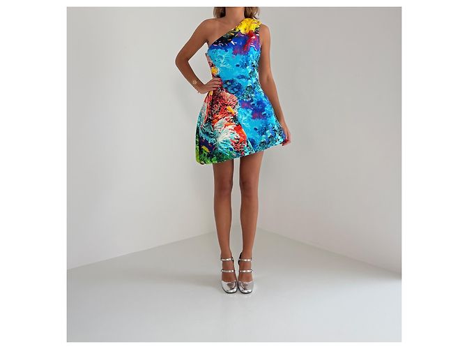 Mary Katrantzou One-Shoulder Kleid Aquarium Print Frühjahr 2012 - Ansicht 3
