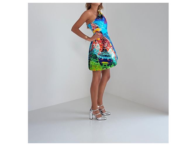 Mary Katrantzou One-Shoulder Kleid Aquarium Print Frühjahr 2012 - Ansicht 4
