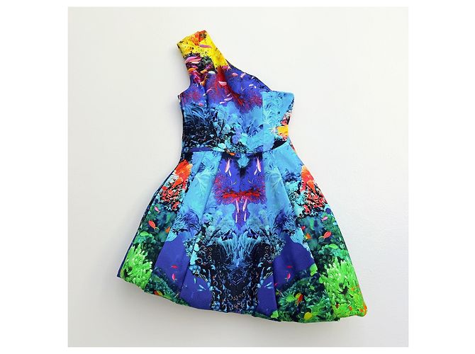 Mary Katrantzou One-Shoulder Kleid Aquarium Print Frühjahr 2012 - Ansicht 5