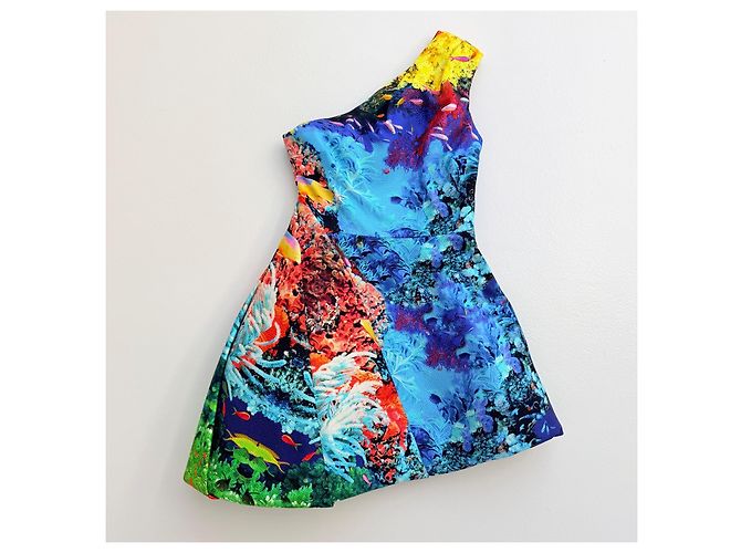 Mary Katrantzou One-Shoulder Kleid Aquarium Print Frühjahr 2012 - Ansicht 6