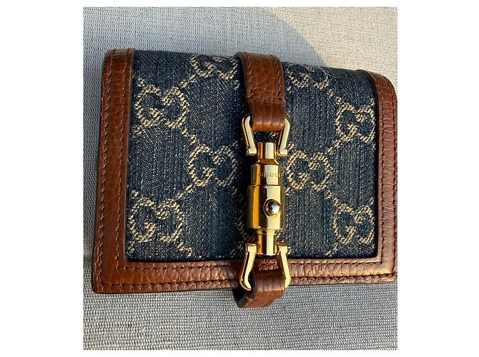 Portafoglio Gucci Jackie 1961 in denim GG e pelle - vista 11