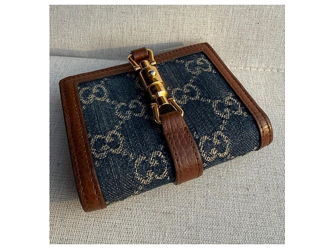 Portafoglio Gucci Jackie 1961 in denim GG e pelle - vista 12