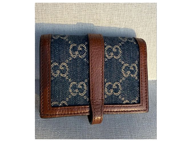 Portafoglio Gucci Jackie 1961 in denim GG e pelle - vista 3