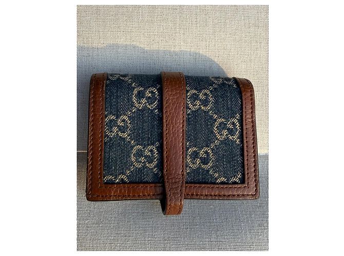 Portafoglio Gucci Jackie 1961 in denim GG e pelle - vista 5