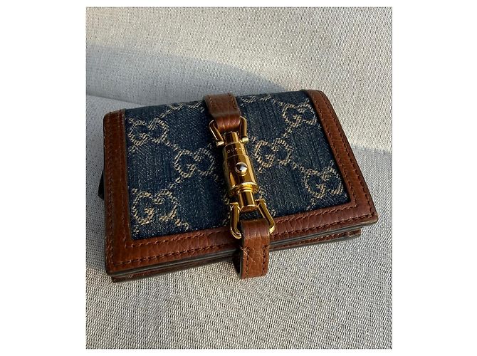 Portafoglio Gucci Jackie 1961 in denim GG e pelle - vista 6