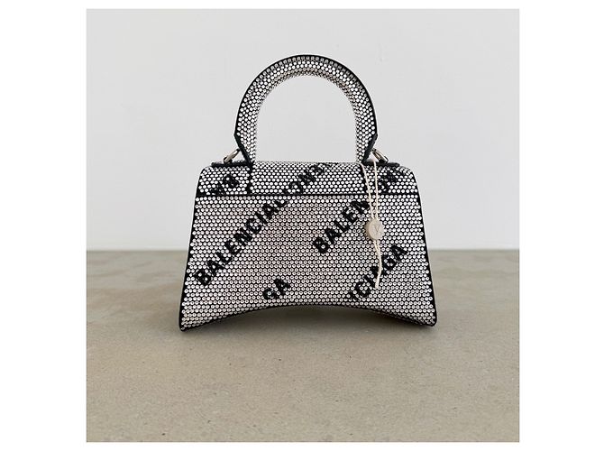 Borsa Balenciaga Hourglass XS Logo Rhinestone - vista 3