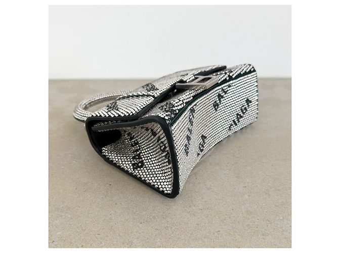 Borsa Balenciaga Hourglass XS Logo Rhinestone - vista 4