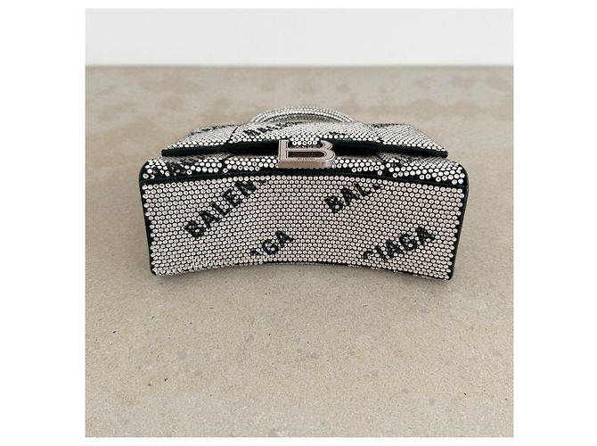 Borsa Balenciaga Hourglass XS Logo Rhinestone - vista 5