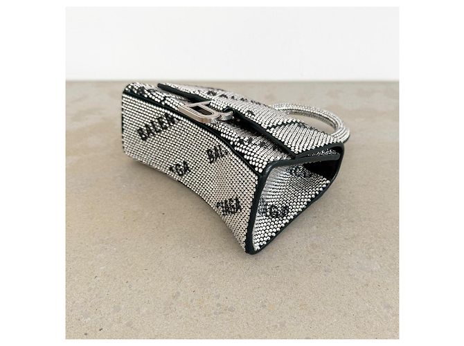 Borsa Balenciaga Hourglass XS Logo Rhinestone - vista 6