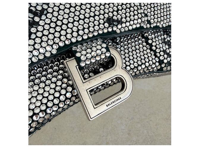 Borsa Balenciaga Hourglass XS Logo Rhinestone - vista 7