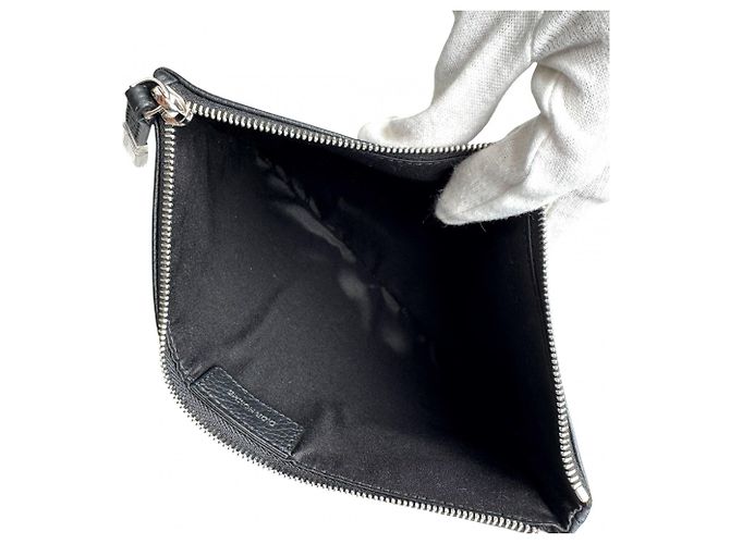 Christian Dior Pochette Dior Homme in pelle nera - vista 6
