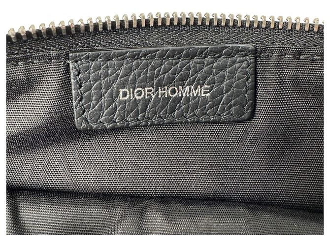 Christian Dior Pochette Dior Homme in pelle nera - vista 7